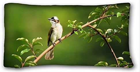 Custom Pillow Case Animals bird leaf - stick white green 20"*36" One Side