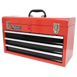 HOMAK RD01032101 3-Drawer Tool Box/Chest Red