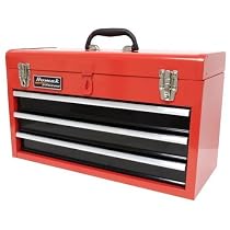 HOMAK RD01032101 3-Drawer Tool Box/Chest Red