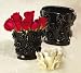 Oval Vase Black Roses Large