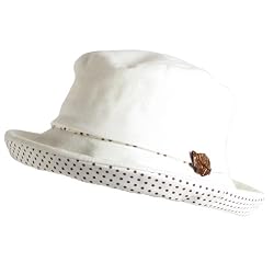 New Linen Cotton Bucket Crushable Hat 2 Tone White Medium