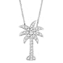 14k White Gold Diamond Palm Tree Pendant (1/8 cttw, G-H Color, I3 Clarity)