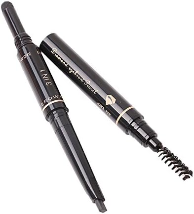Cosmetics Smooth 3 In 1 Eyebrow Pencil Pen Eyebrow Powder Brush Luxury Eyebrow Makeup Tool Set (Dark Grey)