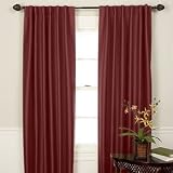 Blackout Pole Top or Back Tab Curtain Panel Set, 84 in set, Burgundy