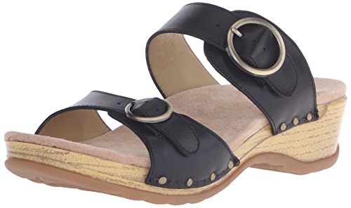 Dansko Women's Manda Slide Sandal, Black Full Grain, 38 EU/7.5-8 M US