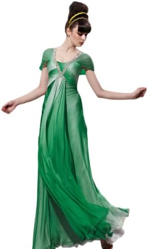Coniefox Ombre Green A-Line Long Prom Evening Dresses Size L Color Green