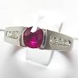 14K White Gold Ruby and Diamond Ring