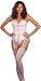 Plus Size Sexy Pink Lace Overlay Corset Lingerie Set - Size 40
