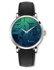 SPRAWL Aanalog Fashion Series Silver Ladies Watches of Genuine Black Leather Strap,Unique Wrist Watch for Women Girls Designed with electronic system