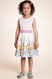 Pure Cotton Sleeveless Floral Dress