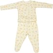 Snapibasic Mitten Sleeves Snap Shirt and Footed Pants, Unisex Print, Small