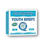First Quality Total Care IB Youth Briefs, 15-22 Inch Waist Size, 12 Briefs (Pack of 8)