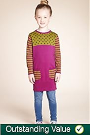 Pure Cotton Spot Striped Knitted Dress