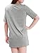 Allegra K Women Short Sleeve Owl T Shirt Side Split Loose Fit Tee XL Light Grey