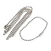 uxcell Stainless Steel Beaded Keychain Ball Chain 2.4mm x 155mm 5pcs Silver Tone