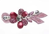 Pink Flower Motif Crystal Hair Barrette