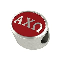 Alpha Chi Omega Enameled Sorority Bead Charm Fits Most European Style Bracelets. Officially Licensed High Quality in Stock for Fast Shipping