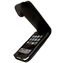 iGadgitz Luxury Black Genuine Leather Case Cover for Apple iPod Touch 2nd 2G & New 3rd Generation 3G 8gb, 16gb, 32gb & 64gb + Detachable Belt Clip & Screen Protector