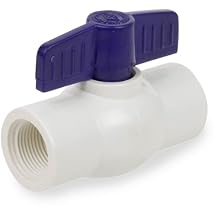 Smith-Cooper International 9521 Series PVC Ball Valve, Inline, T-Handle, NPT Female