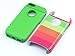 iPhone 5C Case, ULAK® [2in1 Shield Series] Slim Colorful High Impact Dual Layer Hybrid Protective Shockproof Case for Apple iPhone 5C with Soft Rugged TPU Inner Case +Hard Patterned Plastic Cover (Rainbow + Green)