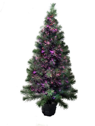 4' Pre-Lit Color Changing Lighted Fiber Optic Potted Artificial Christmas Tree