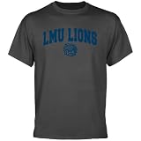 NCAA Loyola Marymount Lions Charcoal Logo Arch T-shirt