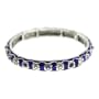 Cobalt & Silver Enameled Stretch Bracelet