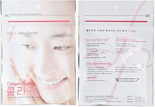 Seoul Secret Collagen Peptide100%- 600 mg/60 Count (Pack of 2)Radiant Skin,Healthy Bones,Strong Hair & Nails,No mixture of vitamins or other substances