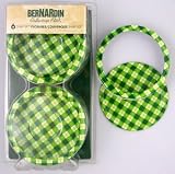 Mason Jar Lids & Screw Bands - Wide - Gingham - Green