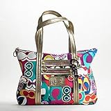 NEW AUTHENTIC COACH POPPY POP ART SIGNATURE C GLAM TOTE HANDBAG 13839
