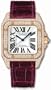 Cartier Santos 100 Diamond 18kt Rose Gold Burgundy Ladies Watch WM502151