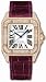 Cartier Santos 100 Diamond 18kt Rose Gold Burgundy Ladies Watch WM502151
