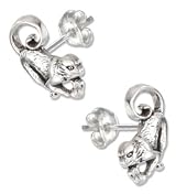 Sterling Silver Monkey Post Earrings