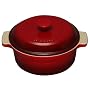 Le Creuset Stoneware 1-1/2-Quart Covered Round Casserole, Red