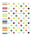 CR Gibson 3-Ring Binder Pocket Page Recipe Book for 4-Inch by 6-Inch Recipe Cards, Dots And Stripes