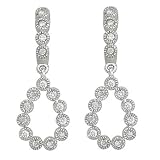 14K White Gold Bezel Set Round Diamond Pear Shaped Earrings (0.17 ctw, G-H, SI1)
