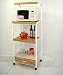 White Kitchen Microwave Cart with Power Strip