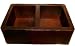 207CK Double Equal Bowl SOLID COPPER Apron Front Farm House Sink- Hand Hammered Finish