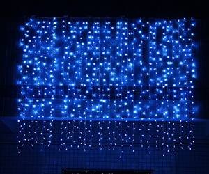 WOOTOP- 2*2.5M 360 LED Waterproof Waterfall Shape LED Lights Curtain (Blue with controller)