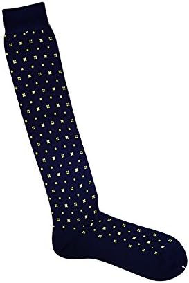 De Pio Men's Italian Sea Island Cotton Socks. Gold Dot