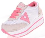VOLATILE Crumpet Womens Platform Wedge Shoes White/Peach