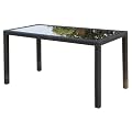 Ambientehome 63752 Polyrattantisch Lubango Esstisch ca. 140 x 70 cm, Polyrattan, gold / braun