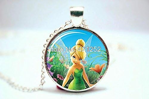 Pretty Lee 2015 Fashion Peter Pan Tinkerbell Necklace Glass Photo Cabochon Necklace Christmas gift