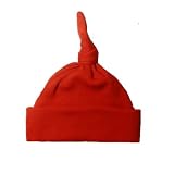 Solid Color Knotted Baby Hats, Tiny Infant Under 1.5 lbs, Red