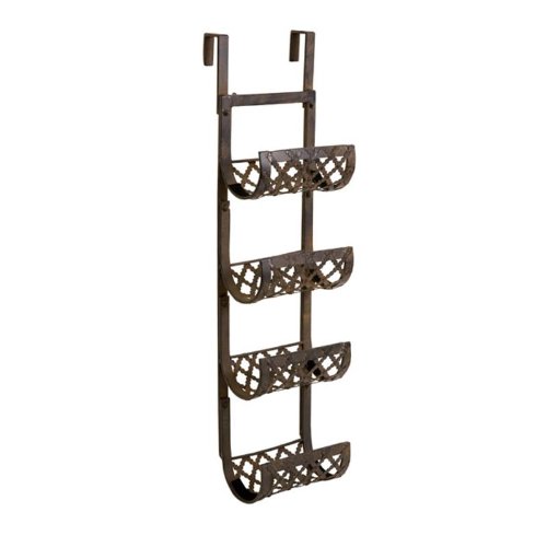 Image of IMAX CKI 4-Bottle Urban Iron Wine Rack for Wall/Door