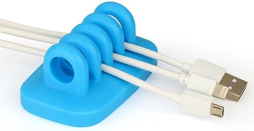 Idealstanley Cable Clip Holder Weighted Desktop Cord Management Fixture (IDEST) (Blue)