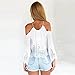 ROPALIA Women's Lace Off-Shoulder T-Shirt Long Sleeve Chiffon Crop Tops Blouse