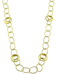 14 Karat Yellow Gold Oval Link Station Necklace (30 inch)
