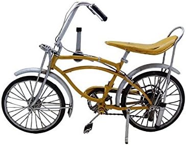 Retro Classic Handmade Iron '1972 Yellow Schwinn Manta Rays Bicycle' Model Craft Figure