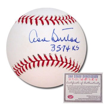 Don Sutton Los Angeles Dodgers Hand Signed Rawlings MLB Baseball with 3574 Ks Inscription